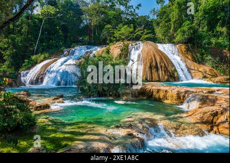 Cascades d'Agua Azul au Chiapas Banque D'Images