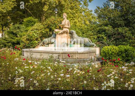 Géographie / voyage, Allemagne, Hesse, fontaine de soif dans Jubilee Park, ADDITIONAL-RIGHTS-CLEARANCE-INFO-NOT-AVAILABLE Banque D'Images