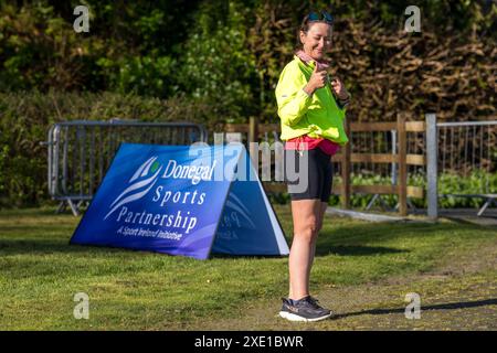 Le seul défi amusant multisport féminin, qui a eu lieu au Gartan Outdoor Education & Training Centre , Churchill, Letterkenny, Co. Donegal, Irlande. Banque D'Images