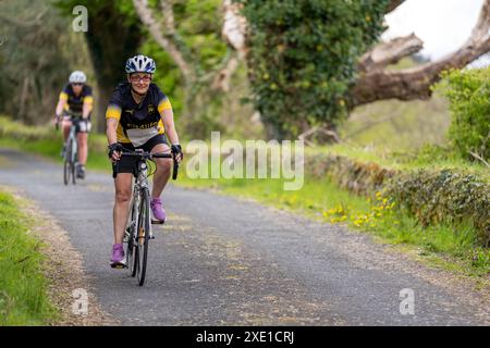 Le seul défi amusant multisport féminin, qui a eu lieu au Gartan Outdoor Education & Training Centre , Churchill, Letterkenny, Co. Donegal, Irlande. Banque D'Images