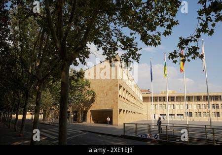 L'hôtel de ville, par Rafael Moneo, Logroño, La Rioja. L'Espagne. Banque D'Images