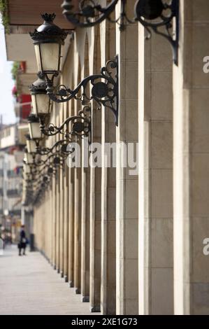 Soportales, Muro de Francisco de la Mata , Logroño, La Rioja. Espagne Banque D'Images