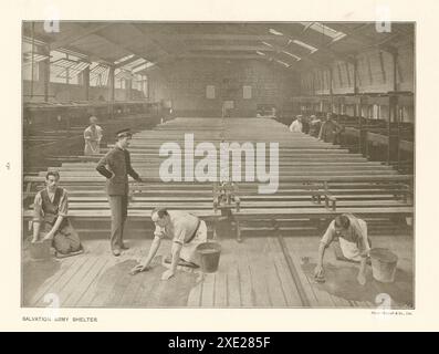 Un 'penny sit-up' dans un abri de l'Armée du Salut à Blackfriars, Londres 1910 Banque D'Images