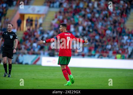 Cristiano Ronaldo action contre l'Irlande Banque D'Images