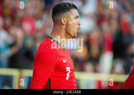 Cristiano Ronaldo action contre l'Irlande Banque D'Images