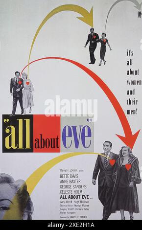 Viersen, Allemagne - 9 mai. 2024 : affiche officielle du film de cinéma original du film dramatique All About Eve avec Bette Davis de 1950 (focus sur le centre) Banque D'Images