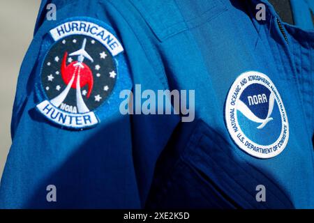 Cap Canaveral, États-Unis . 25 juin 2024. Une vue du logo de la National Oceanic and Atmospheric Administration (NOAA) au Kennedy Space Center de la NASA à Cape Canaveral, Floride, le 25 juin 2024. (Photo de Edgardo J. Medina Millán/Sipa USA) crédit : Sipa USA/Alamy Live News Banque D'Images