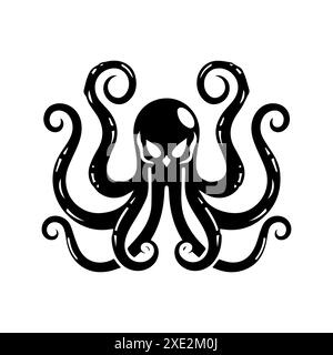 Icône Hydra ou symbole de ligne moderne. Dessin au trait vectoriel et conception d'icône avec contour audacieux. Noir et blanc Pixel Perfect symbole minimaliste blanc isolé Illustration de Vecteur