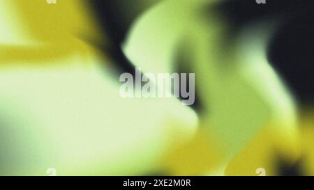 Dégradé de fond granuleux abstrait avec des nuances vertes, jaunes et noires Banque D'Images