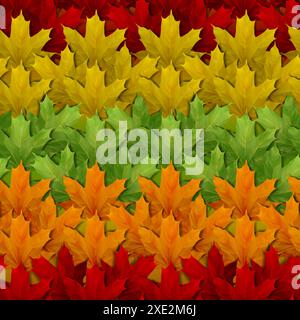 Fond de feuilles d'automne. Motif assemblable sans couture. Papier peint, fond, papier d'emballage. Banque D'Images