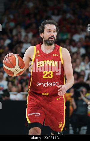 Sergio Llull d'Espagne lors du match international de basket-ball joué entre l'Espagne et l'Italie au pavillon du Wizink Center le 25 juin 2024 à Madri Banque D'Images