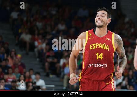 Madrid, Espagne. 25 juin 2024. Juancho Hernangomez d'Espagne lors du match international de basket joué entre l'Espagne et l'Italie au pavillon du Wizink Center le 25 juin 2024 à Madrid Espagne (photo par Oscar Gonzalez/Sipa USA) crédit : Sipa USA/Alamy Live News Banque D'Images