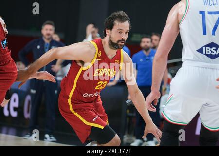 Madrid, Espagne. 25 juin 2024. Sergio Llull d'Espagne lors du match international de basket joué entre l'Espagne et l'Italie au pavillon du Wizink Center le 25 juin 2024 à Madrid Espagne (photo par Oscar Gonzalez/Sipa USA) crédit : Sipa USA/Alamy Live News Banque D'Images