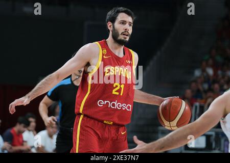 Madrid, Espagne. 25 juin 2024. Alex Abrines d'Espagne lors du match international de basket-ball joué entre l'Espagne et l'Italie au pavillon du Wizink Center le 25 juin 2024 à Madrid Espagne (photo par Oscar Gonzalez/Sipa USA) crédit : Sipa USA/Alamy Live News Banque D'Images