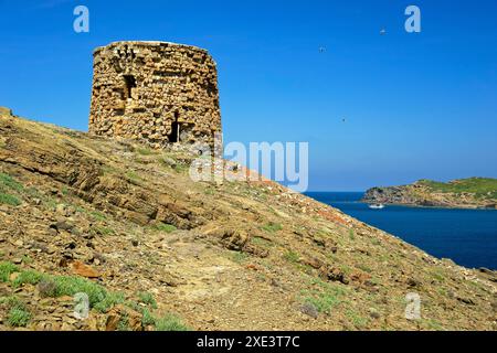 Torre de es Coloma.Cala Tamarells.Parc naturel de s' Albufera des Grau.Menorca.Reserva de la Bioesfera.Illes Balears.España Banque D'Images