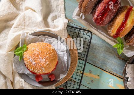 Pâte frite portugaise avec du sucre Banque D'Images