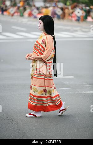 Une noble femme en costume historique au Festival Jidai. Kyoto. Japon Banque D'Images