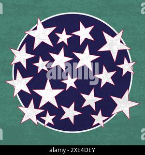 Étoiles de drapeau des États-Unis dans un vecteur de cercle Illustration de Vecteur