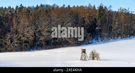 Paysage hivernal dans les montagnes de haute-Lusace 2 Banque D'Images