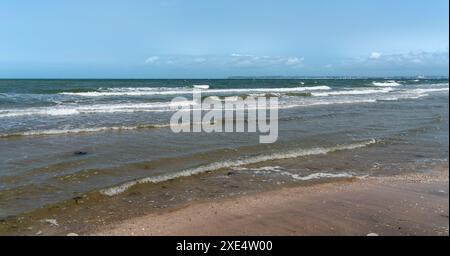 Impression côtière autour de Trouville-sur-mer, une ville du département du Calvados en Normandie dans le nord-ouest de la France Banque D'Images