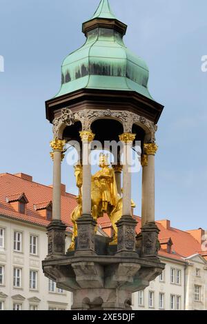 Magdeburg Chevalier, Alter Markt, Magdebourg, Saxe Anhalt, Allemagne Banque D'Images