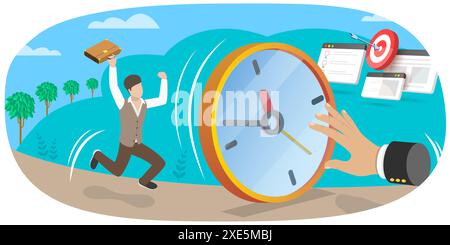 3D Isométrique Flat illustration conceptuelle de la ponctualité, gestion du temps 3D Isométrique Flat illustration conceptuelle de Punctua Banque D'Images
