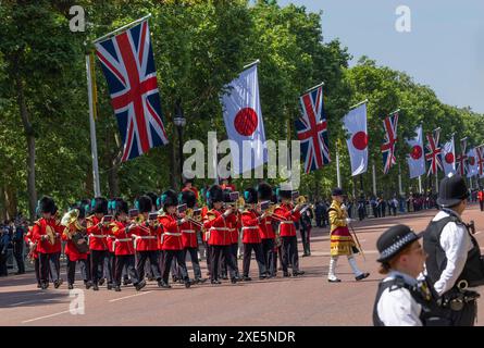 1er Bataillon des Welsh Guards Marking Band Banque D'Images