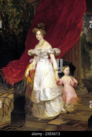 Großfürstin Elena Pawlowna mit ihrer Tochter Maria, 1830. Öl auf Leinwand. Karl Brüllow 17991852, russischer Maler. Friederike Charlotte Marie 1807187 Banque D'Images