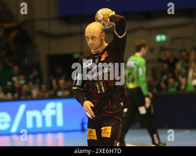 Daniel Pettersson (SCM) EHF Champions League saison 2023-24 SC Magdeburg - Montpellier HSC AM 30.11.2023 Banque D'Images