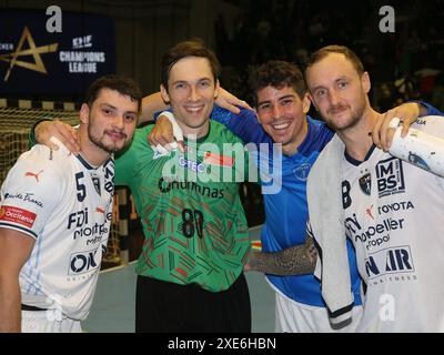 Kyllian Villeminot,Valentin porte,Jaime Fernandez,Nikola Portner EHF CL saison 2023-24 le 11/30/2023 Banque D'Images