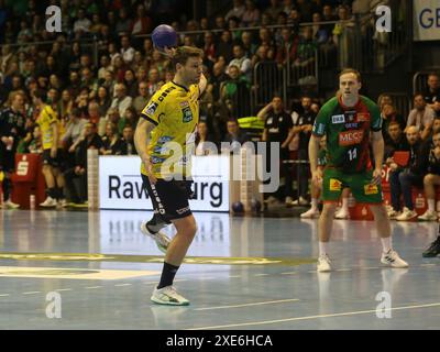 Tobias Reichmann (RNL) DHB Cup saison 2023-24 quarts de finale au SC Magdeburg le 02/04/2024 Banque D'Images