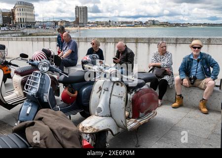 Big 7 Scooter Rally à Margate Kent Royaume-Uni Banque D'Images