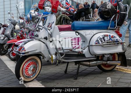 Big 7 Scooter Rally à Margate Kent Royaume-Uni Banque D'Images