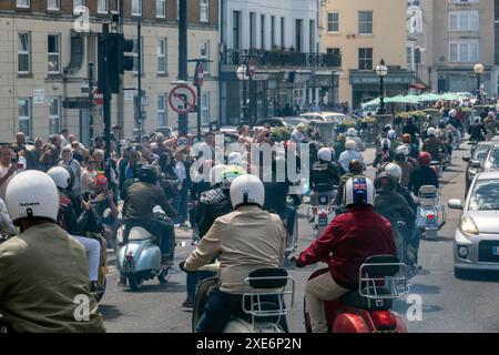 Big 7 Scooter Rally à Margate Kent Royaume-Uni Banque D'Images