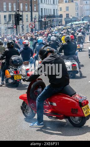 Big 7 Scooter Rally à Margate Kent Royaume-Uni Banque D'Images