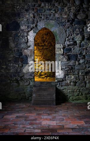 Arc d'entrée de la tour de l'église des nouveaux Clements, Rodel, Île de Harris, Hébrides extérieures, Écosse, Royaume-Uni, Europe Copyright : AlanxNovelli 135 Banque D'Images