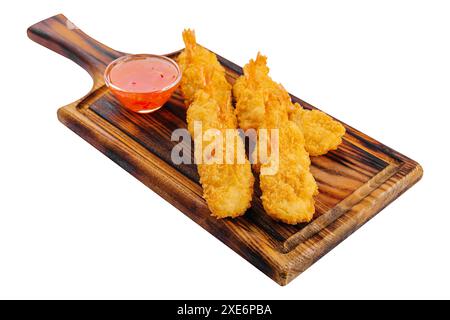 Tempura de crevettes frites avec sauce Chili douce Banque D'Images