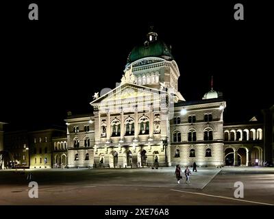 Le Palais fédéral de Suisse, bâtiment abritant l'Assemblée fédérale et le parlement suisse, Berne, Suisse Banque D'Images