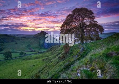 Parkhouse Hill de Chrome Hill à l'aube, près de Longnor, Peak District National Park, Derbyshire, Angleterre, Royaume-Uni, Europe Banque D'Images