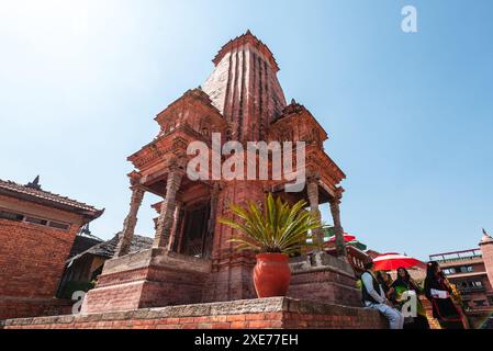 Vue rapprochée du temple Siddhi Vatsala à Durbar Square, la place principale dans la ville historique de Bhaktapur,, Vallée de Katmandou, Népal Banque D'Images