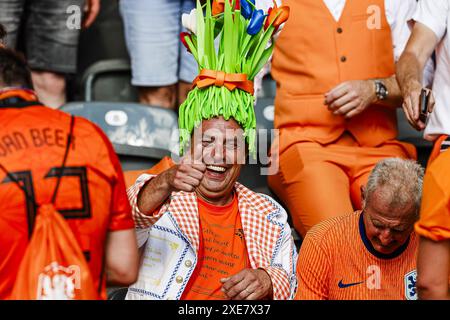 Berlin, Allemagne. 25 juin 2024. BERLIN, Olympia Stadium, 25-06-2024, Championnat d'Europe de football Euro2024, match de groupes n°31 entre les pays-Bas et l'Autriche. Fan hollandais. Crédit : Pro Shots/Alamy Live News Banque D'Images