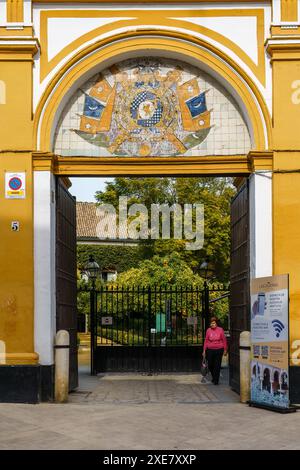 Séville, Espagne. 5 février 2024 - entrée du Palacio de las Duenas Banque D'Images