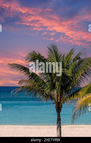 Retraite au soleil dans les Caraïbes : les vacanciers apprécient la sérénité et le soleil sur les rives tropicales de Great Stirrup Cay Banque D'Images