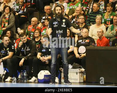 Entraîneur-chef Bennet Wiegert (SCM) EHF CL saison 2023-24 SC Magdeburg-Orlen Wisla Plock le 02/15/2024 Banque D'Images