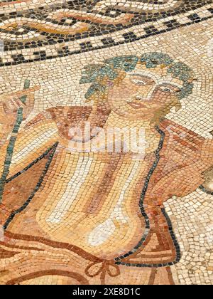 Bacchus. Mosaïques de la maison du chevalier. Cité romaine de Volubilis (II d.c.) Banque D'Images