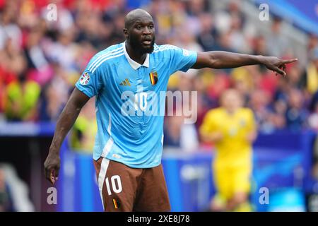 Stuttgart, Allemagne. 26 juin 2024. Le belge Romelu Lukaku lors du match de l'UEFA Euro 2024 opposant l'Ukraine à la Belgique, Groupe E, date 3, a joué au Mercedes-Benz Arena Stadium le 26 juin 2024 à Stuttgart, en Allemagne. (Photo de Bagu Blanco/PRESSINPHOTO) crédit : AGENCE SPORTIVE PRESSINPHOTO/Alamy Live News Banque D'Images