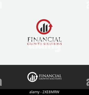 Modèle de conception de logo solutions de croissance financière. Illustration de Vecteur
