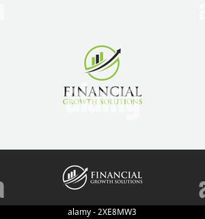 Modèle de conception de logo solutions de croissance financière. Illustration de Vecteur