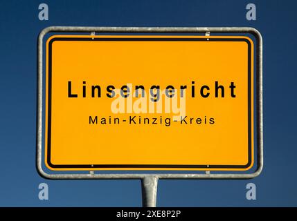 Panneau Linsengericht, municipalité dans le district de main-Kinzig, Hesse, Allemagne, Europe Banque D'Images