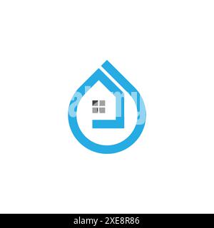 Modèle de conception de logo vectoriel de goutte d'eau moderne lettre d . Illustration de Vecteur